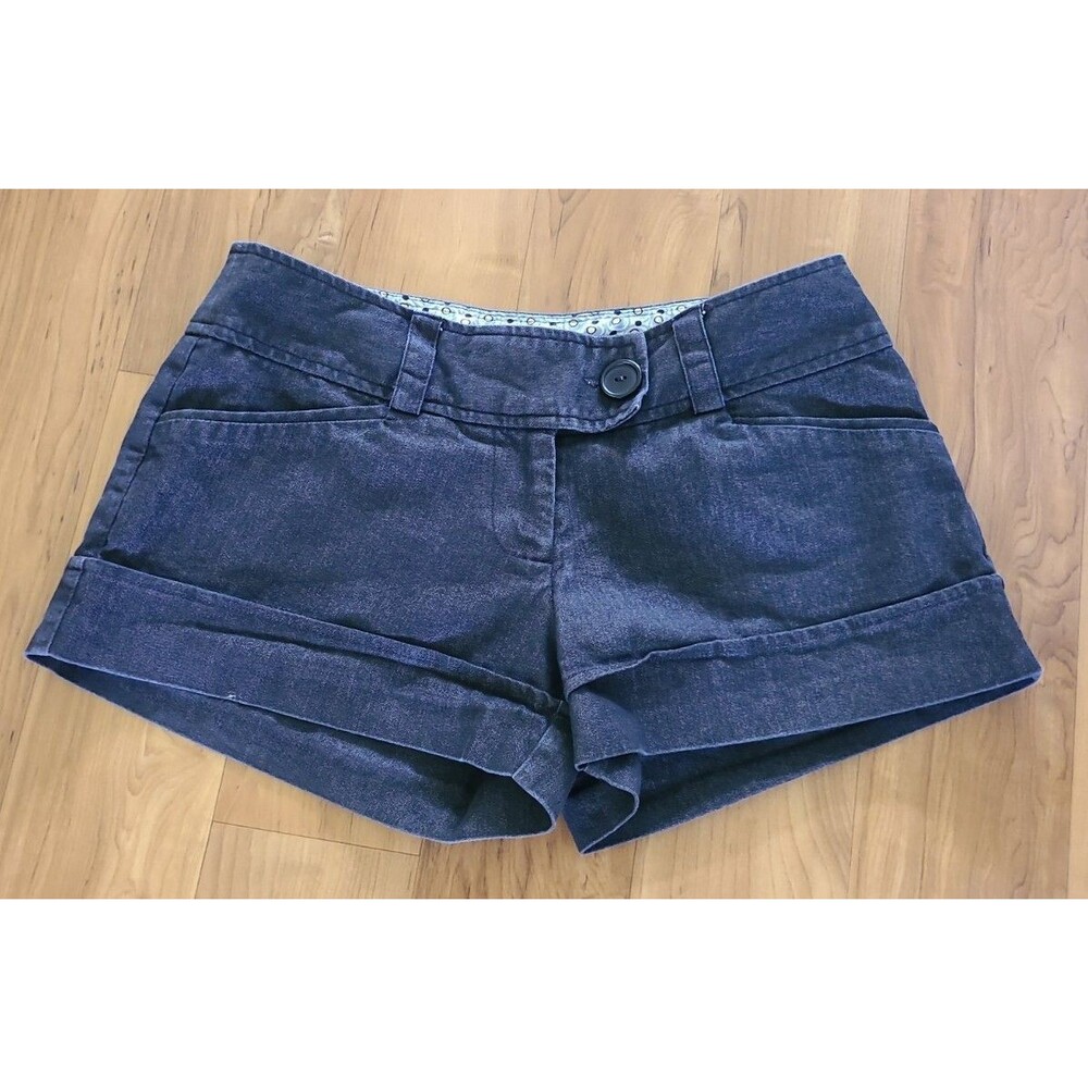Flirtatious Womens Juniors Sz 1 Cuffed Shorts Gray Light Denim Jean 26X3